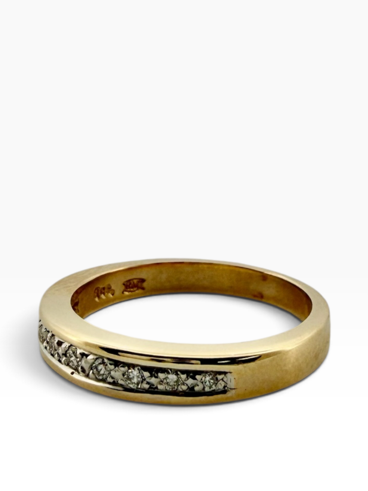 A diamond set wedding ring