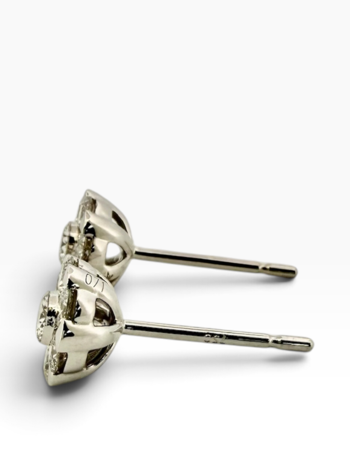Pair of diamond cluster stud earrings