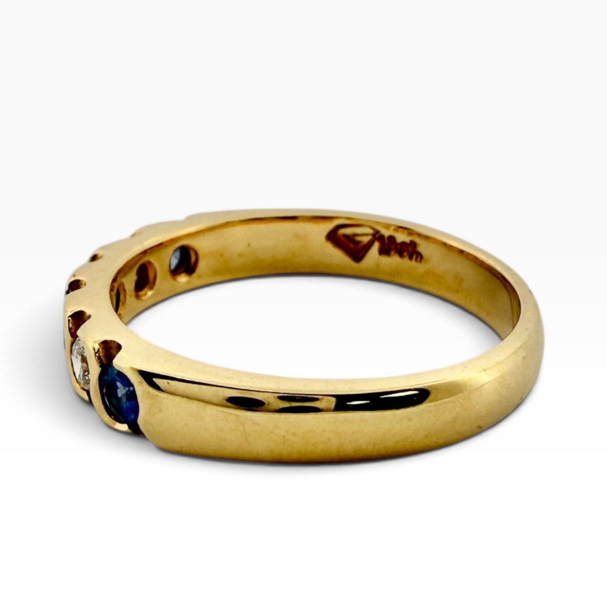 Sapphire and diamond anniversary ring