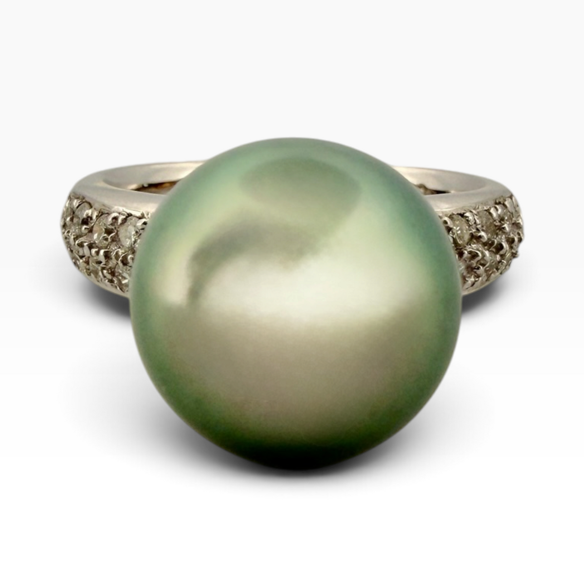 Black South Sea Pearl & Diamond Dress Ring