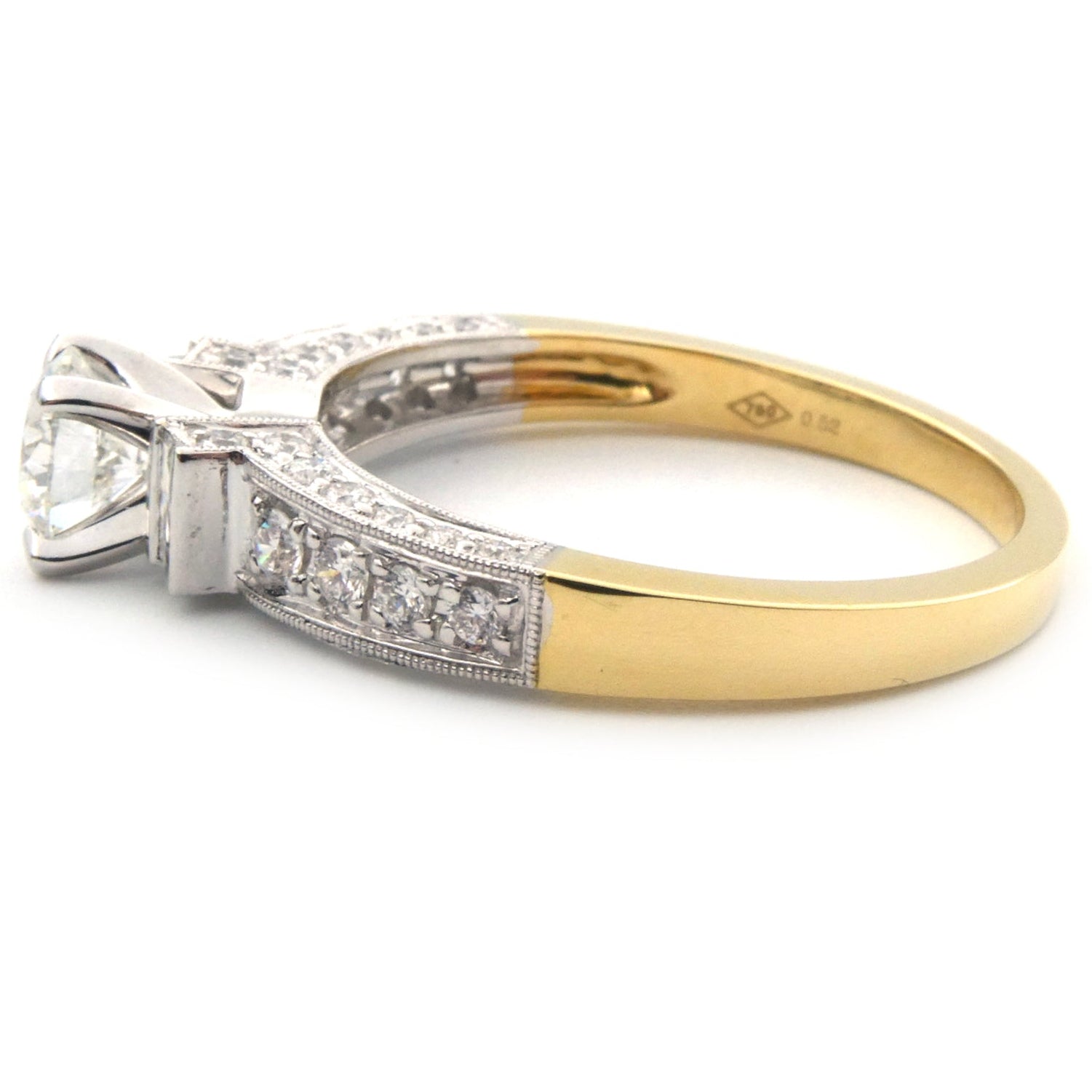 Modern diamond solitaire ring
