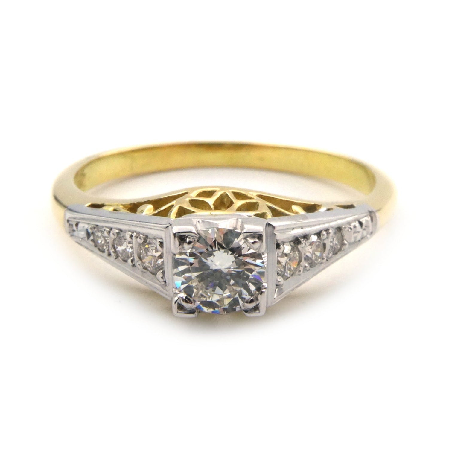Antique styled solitaire diamond ring