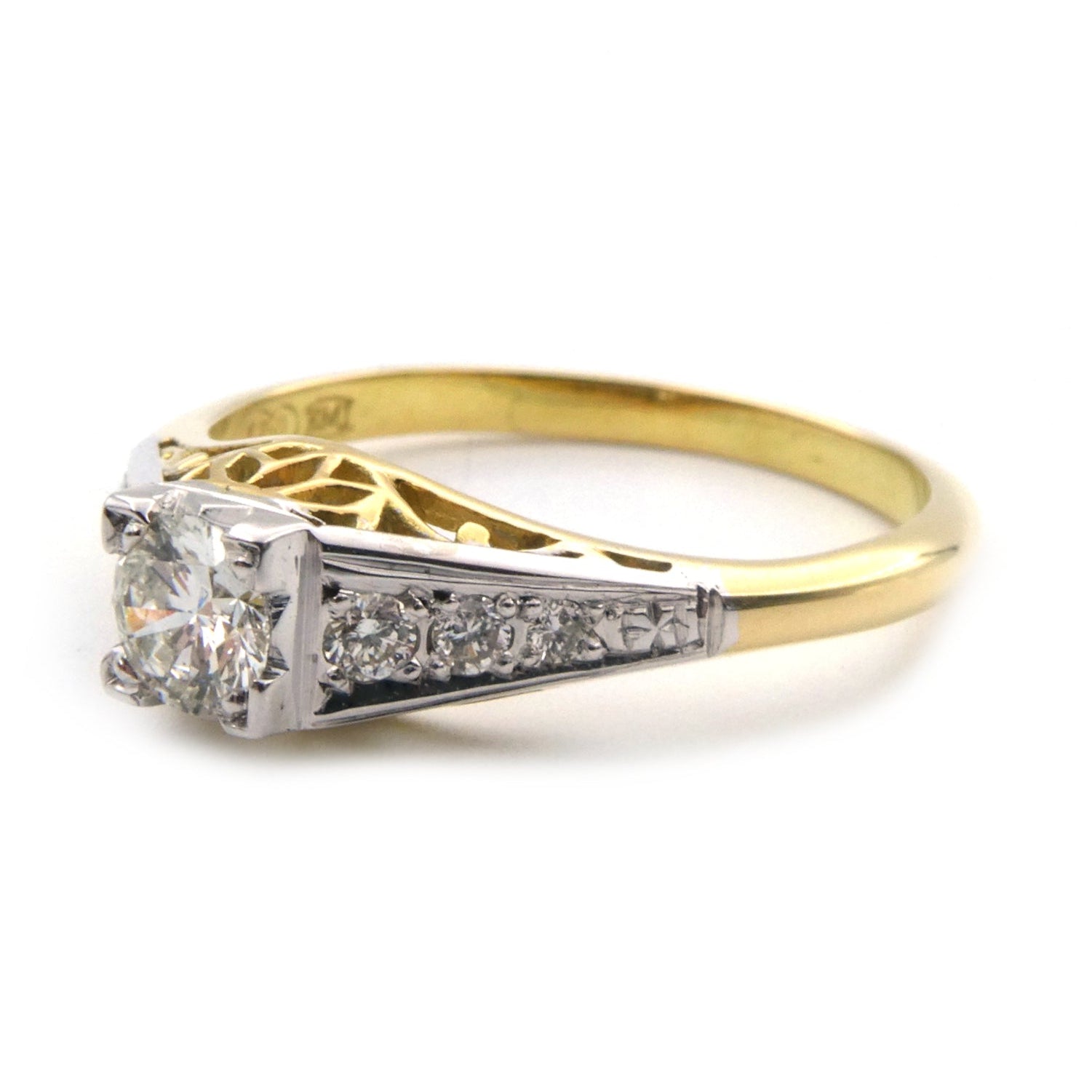 Antique styled solitaire diamond ring