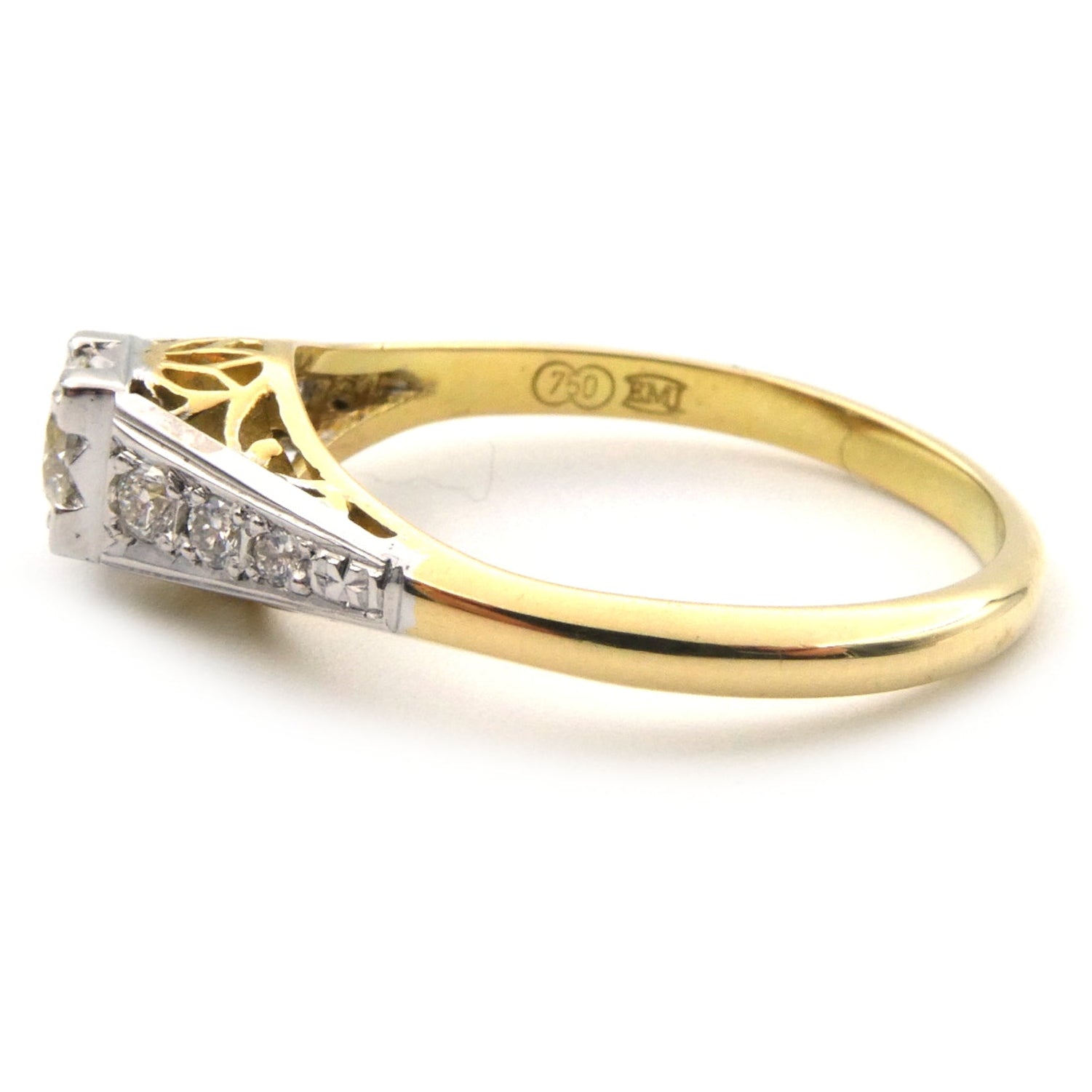 Antique styled solitaire diamond ring