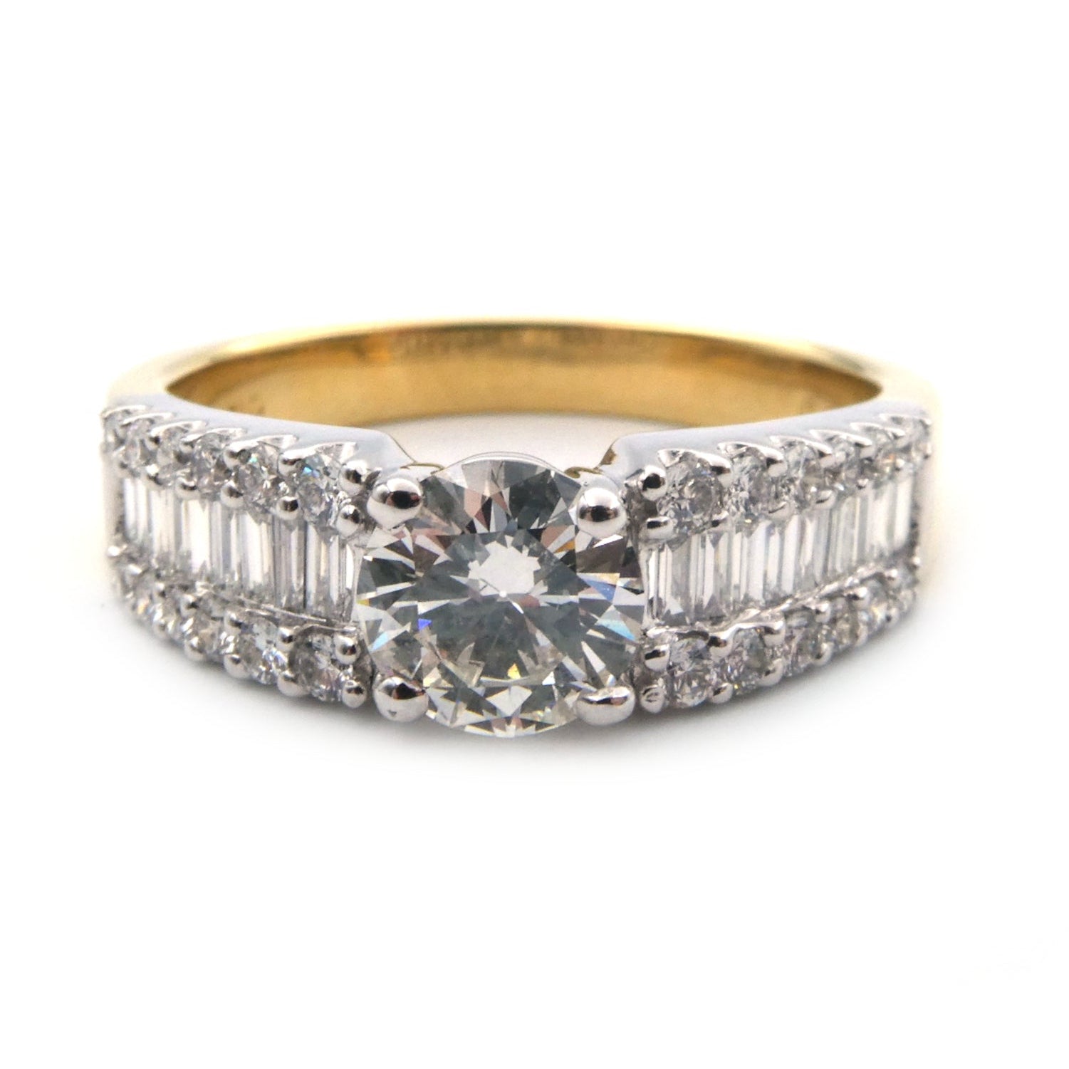 Modern diamond set solitaire ring