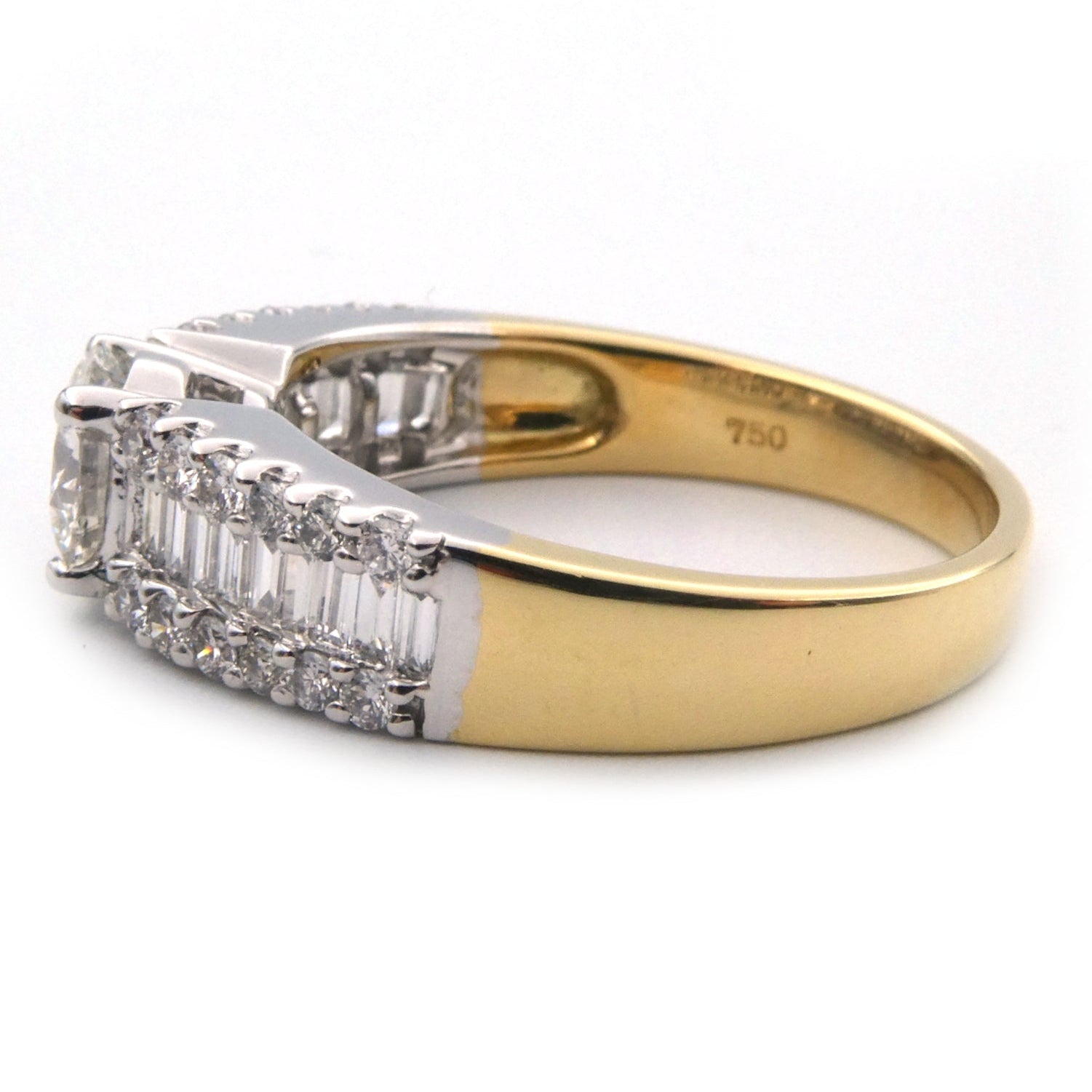 Modern diamond set solitaire ring