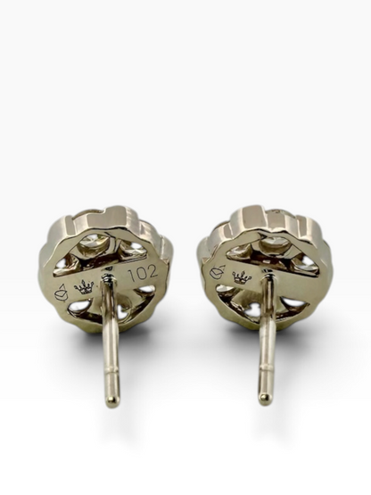 Diamond set cluster stud earrings