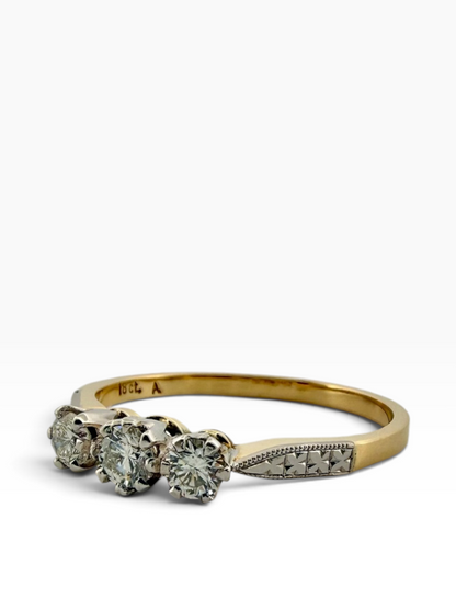 Diamond set three stone ring