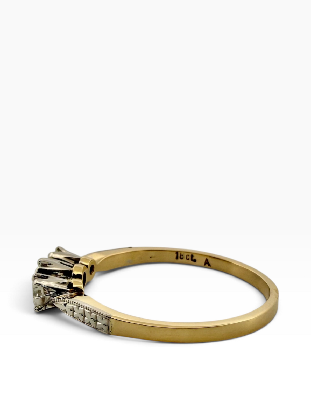 Diamond set three stone ring