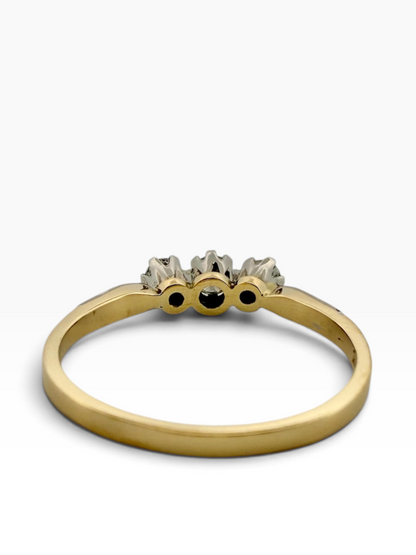 Diamond set three stone ring