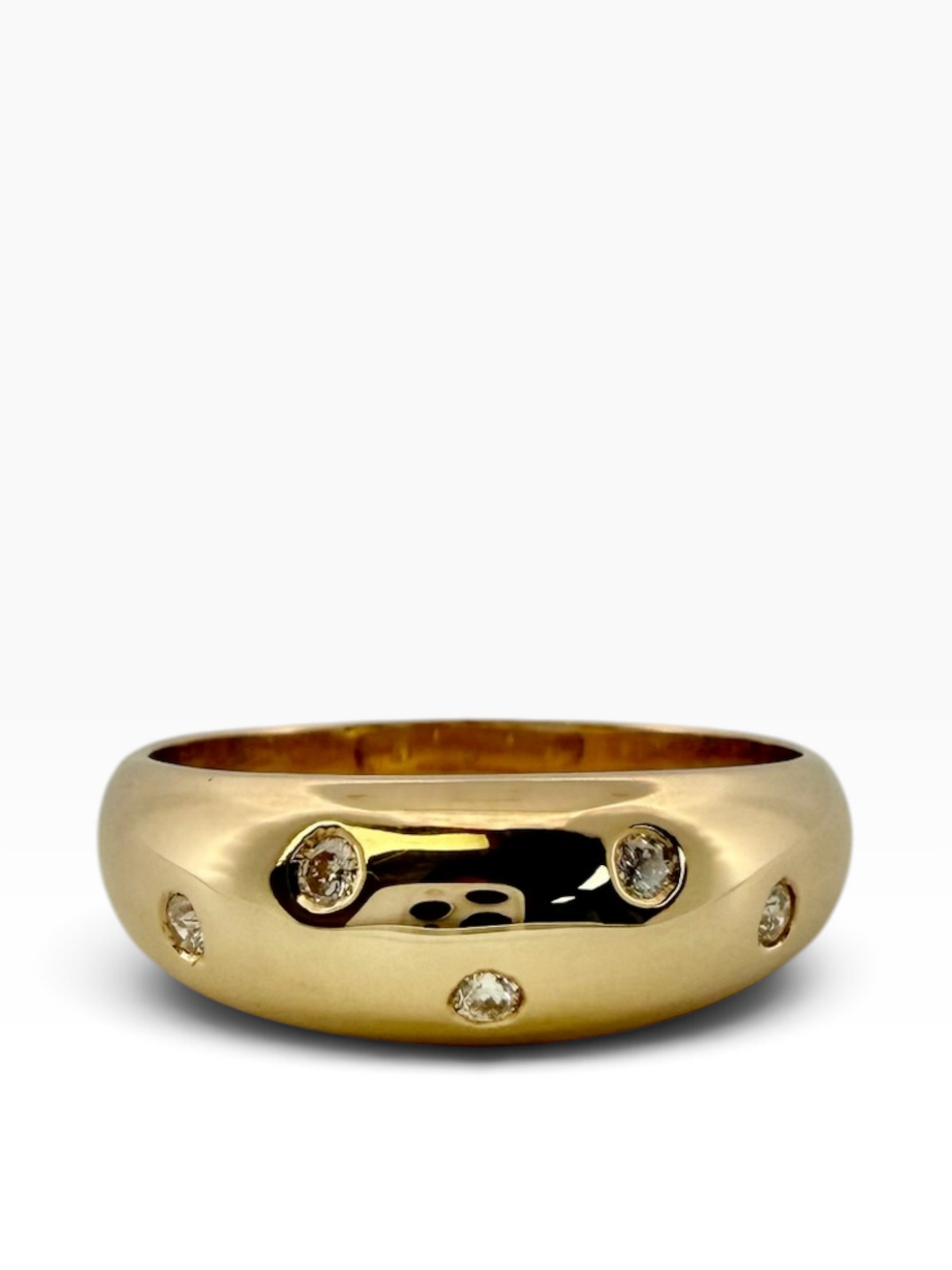 Diamond set dome dress ring