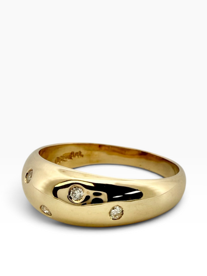 Diamond set dome dress ring