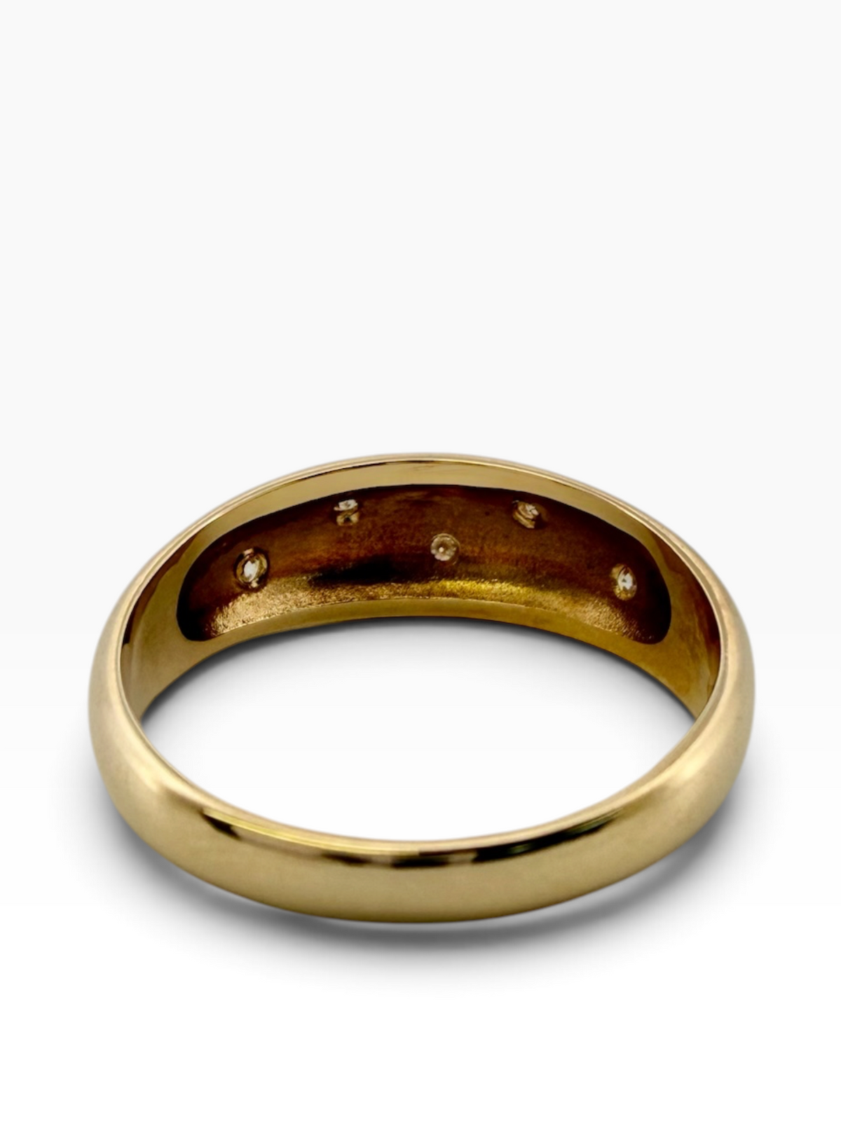 Diamond set dome dress ring