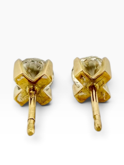 Solitaire diamond stud earrings