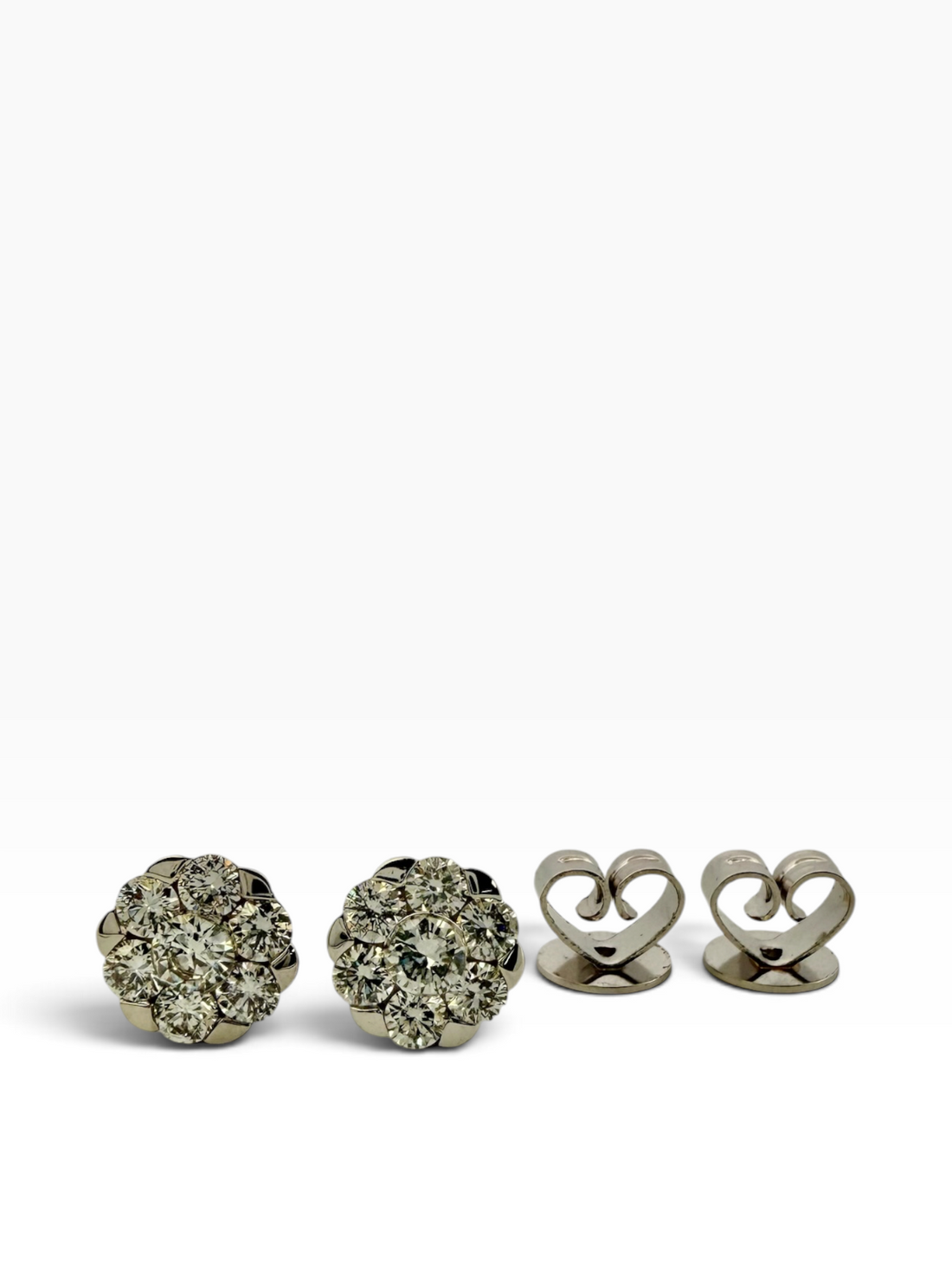 Pair of diamond cluster stud earrings