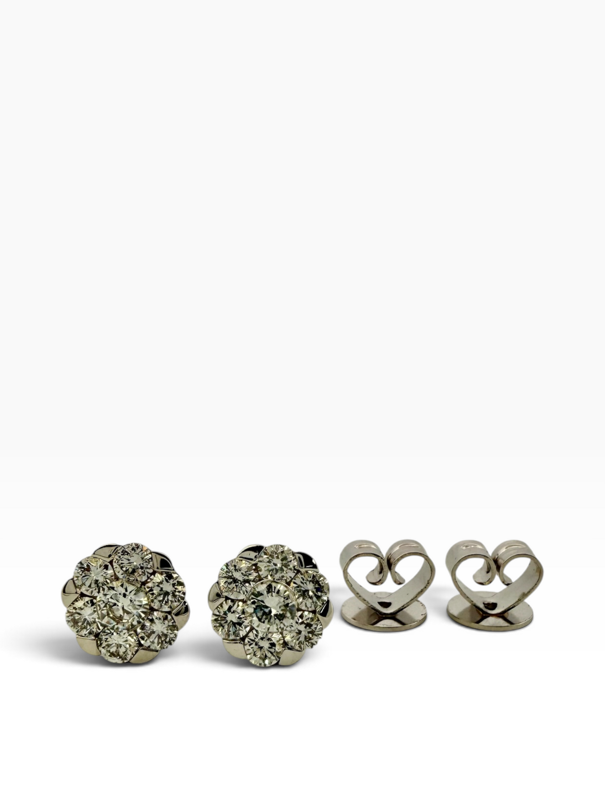 Pair of diamond cluster stud earrings