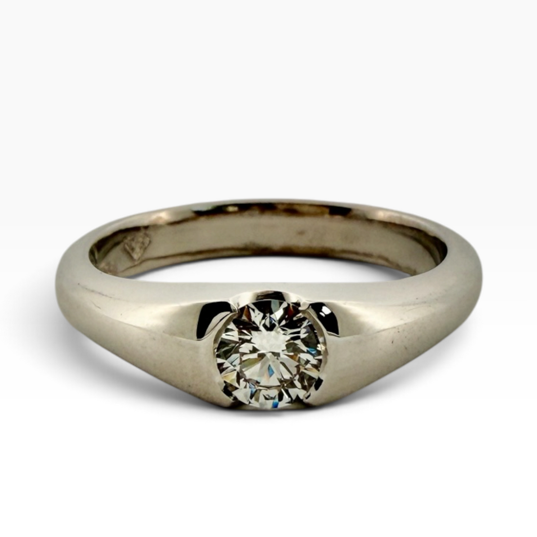 A solitaire diamond ring