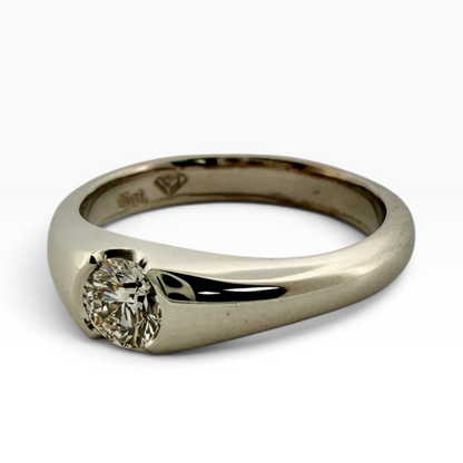 A solitaire diamond ring