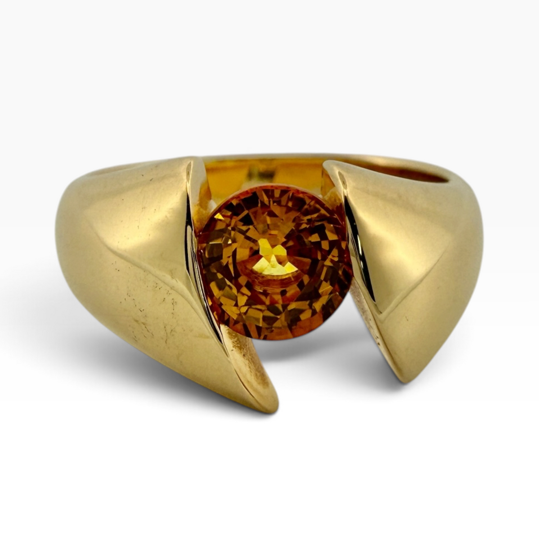 Marigold sapphire modern cocktail ring