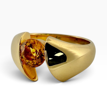 Marigold sapphire modern cocktail ring