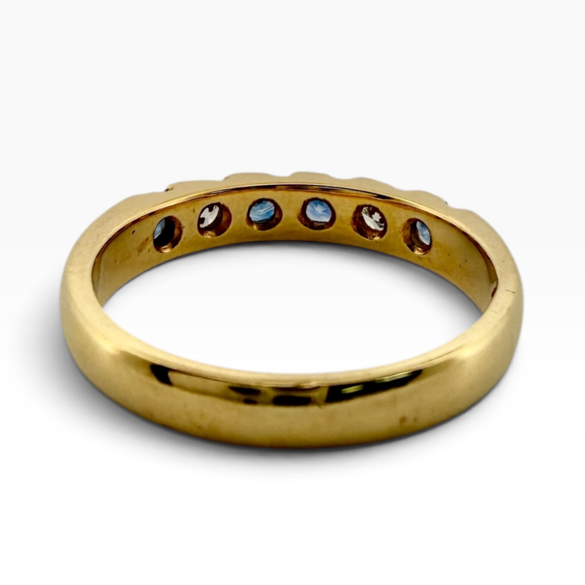 Sapphire and diamond anniversary ring