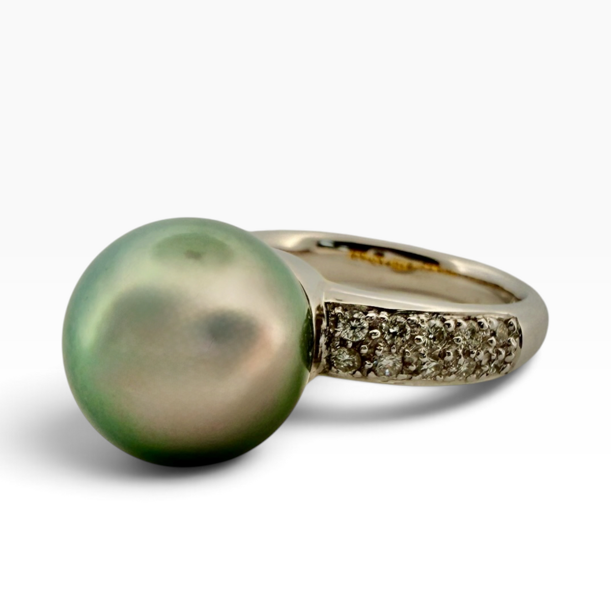 Black South Sea Pearl &amp; Diamond Dress Ring