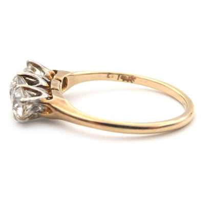 A vintage three stone diamond ring