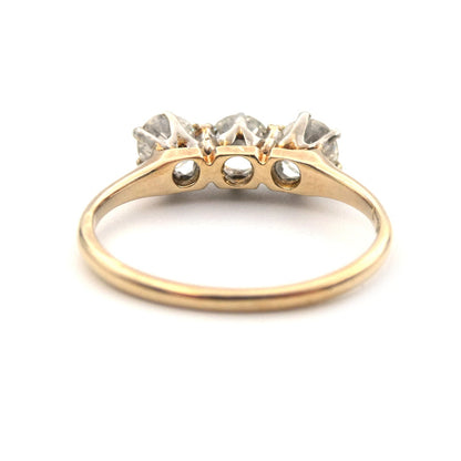 A vintage three stone diamond ring