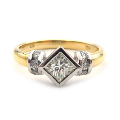 Princess cut diamond solitaire ring