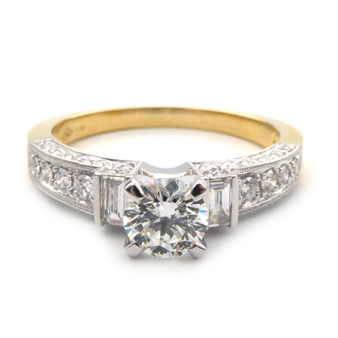 Modern diamond solitaire ring