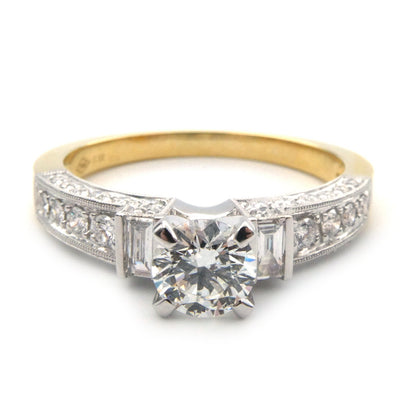 Modern diamond solitaire ring