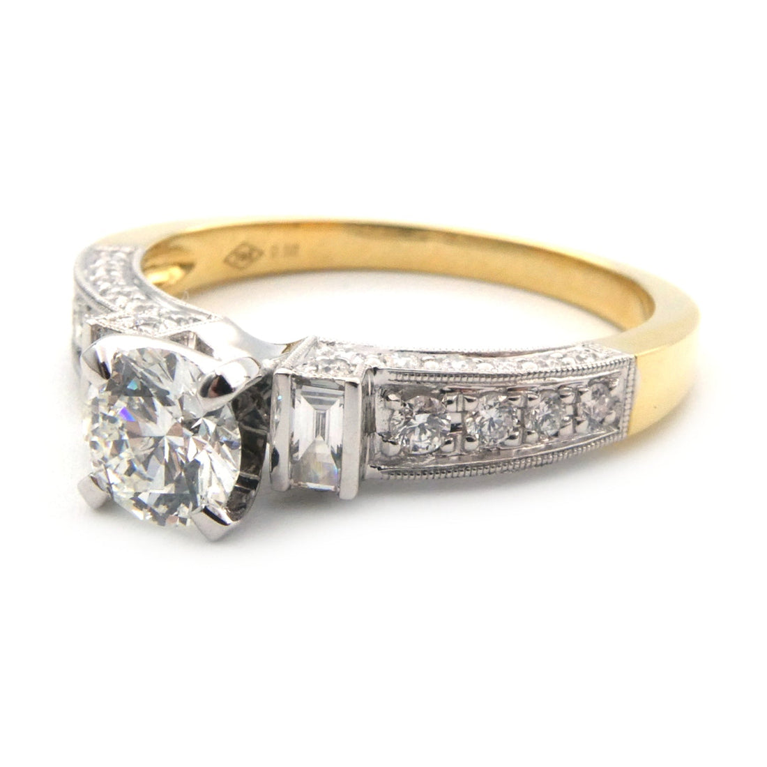 Modern diamond solitaire ring