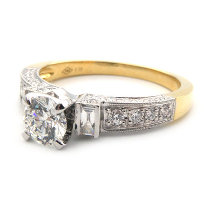 Modern diamond solitaire ring