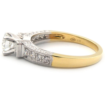Modern diamond solitaire ring