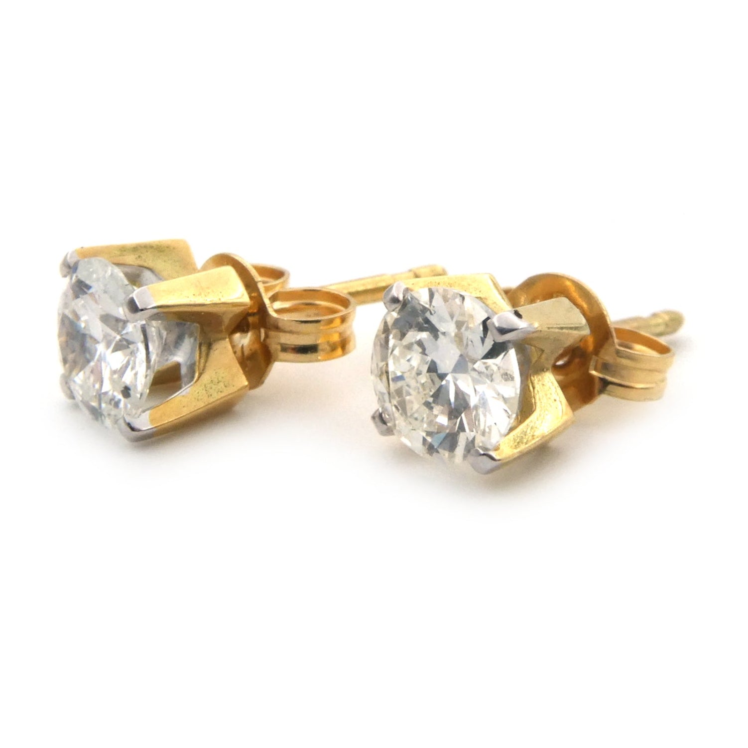 Solitaire diamond stud earrings