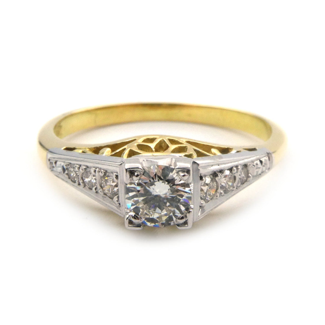 Antique styled solitaire diamond ring