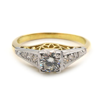 Antique styled solitaire diamond ring