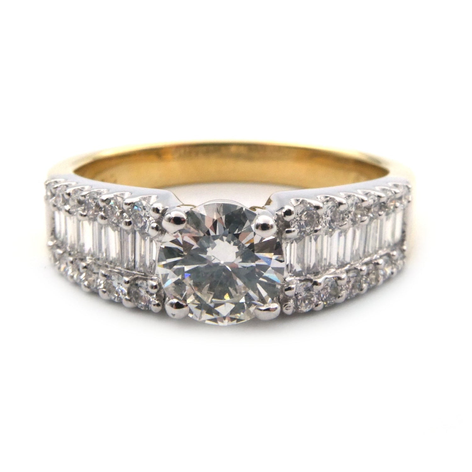 Modern diamond set solitaire ring