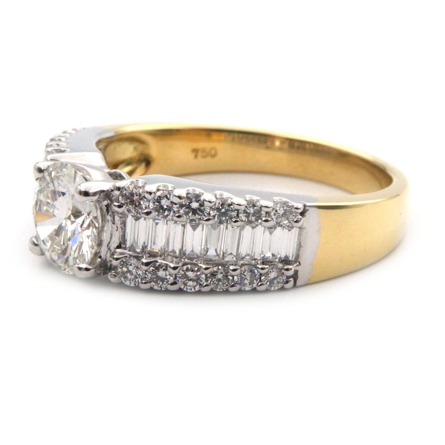 Modern diamond set solitaire ring