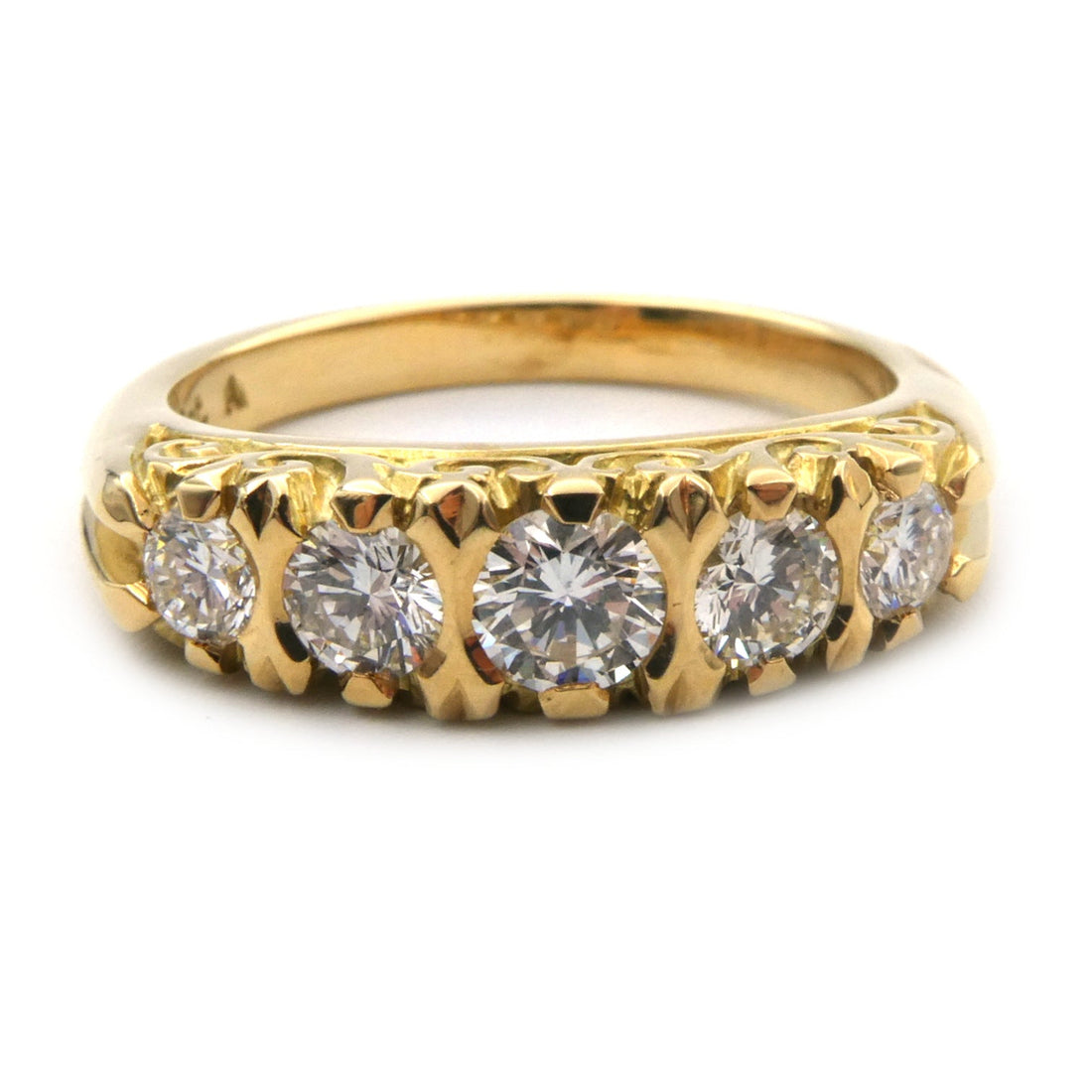 Five stone diamond London Bridge ring