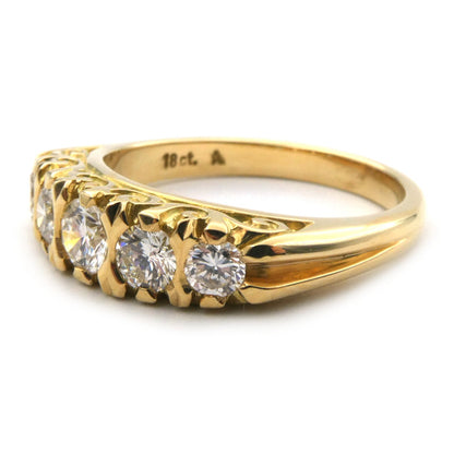 Five stone diamond London Bridge ring