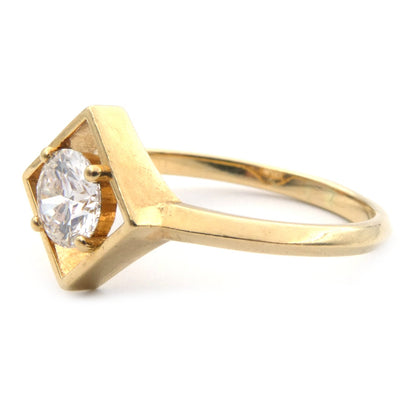 Art Deco insprired diamond solitaire ring