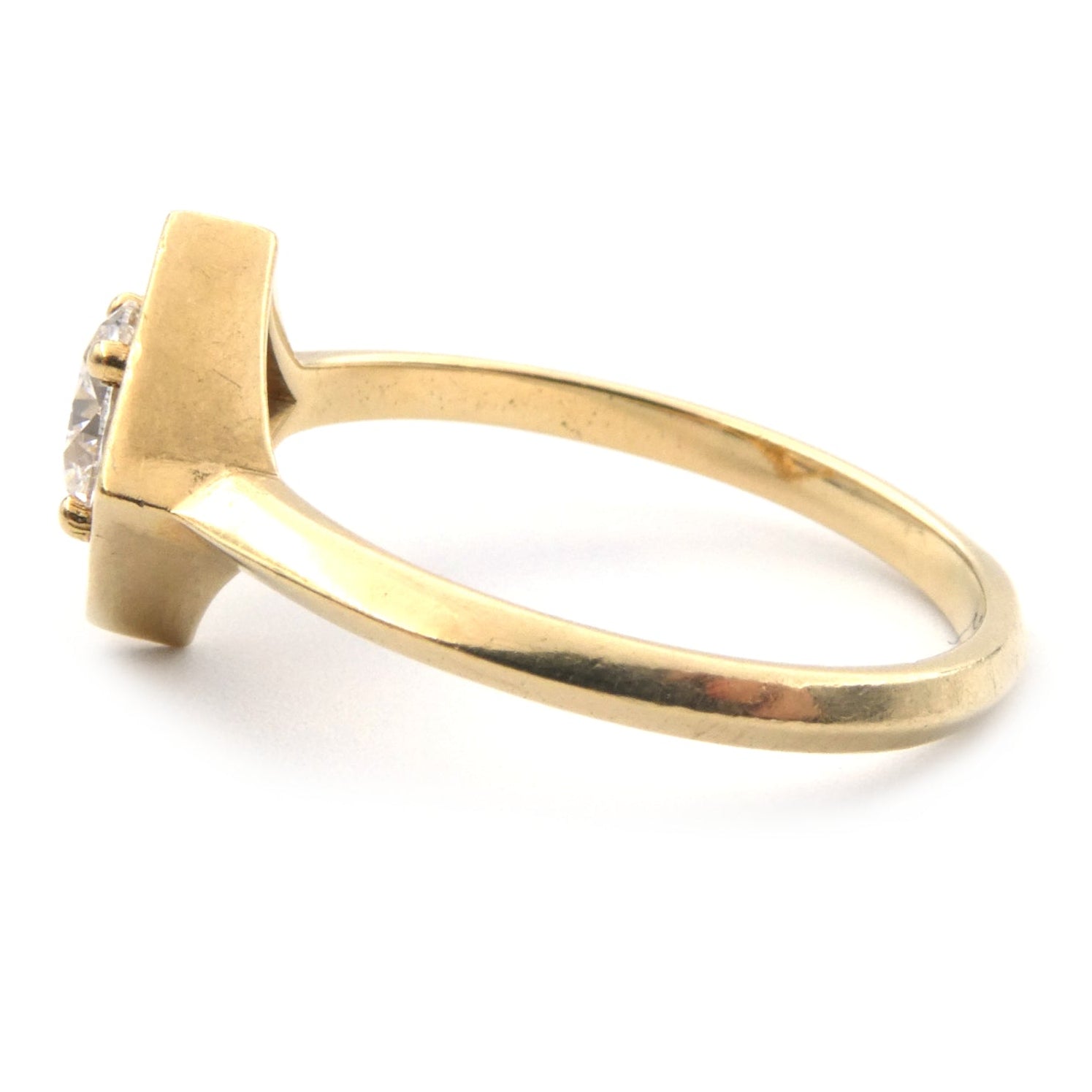 Art Deco insprired diamond solitaire ring