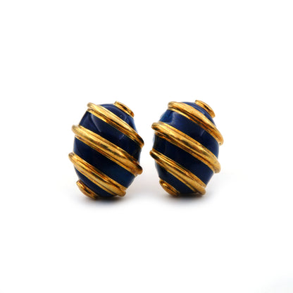 A pair of Tiffany &amp; Co Schlumberger enamel earrings