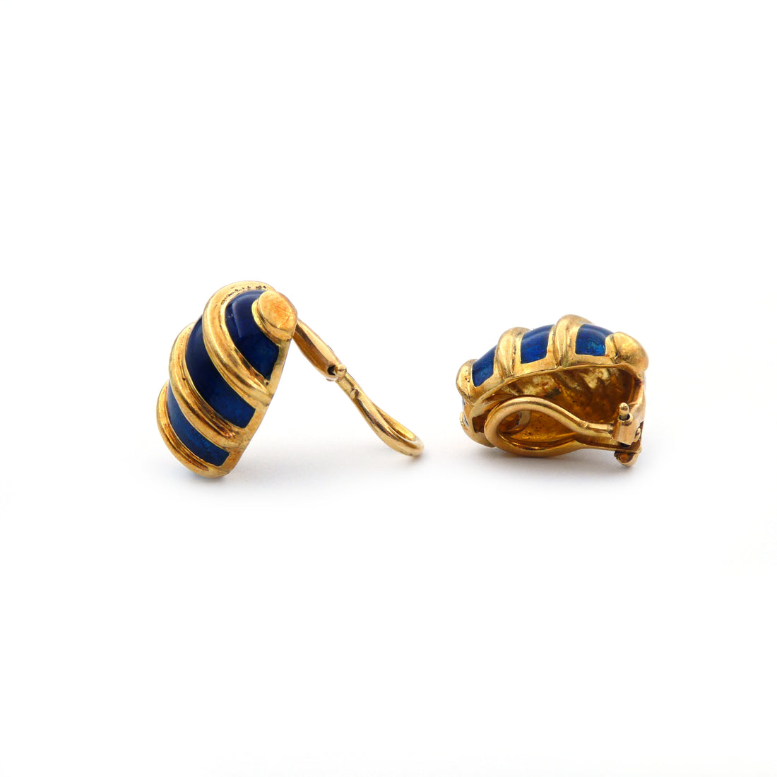 A pair of Tiffany &amp; Co Schlumberger enamel earrings
