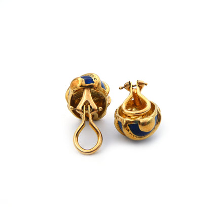 A pair of Tiffany &amp; Co Schlumberger enamel earrings