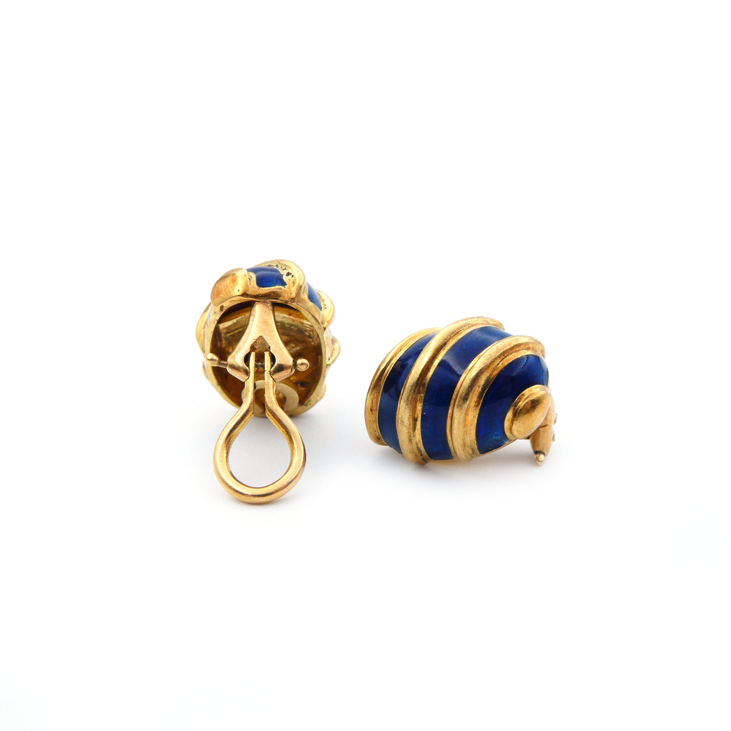 A pair of Tiffany &amp; Co Schlumberger enamel earrings