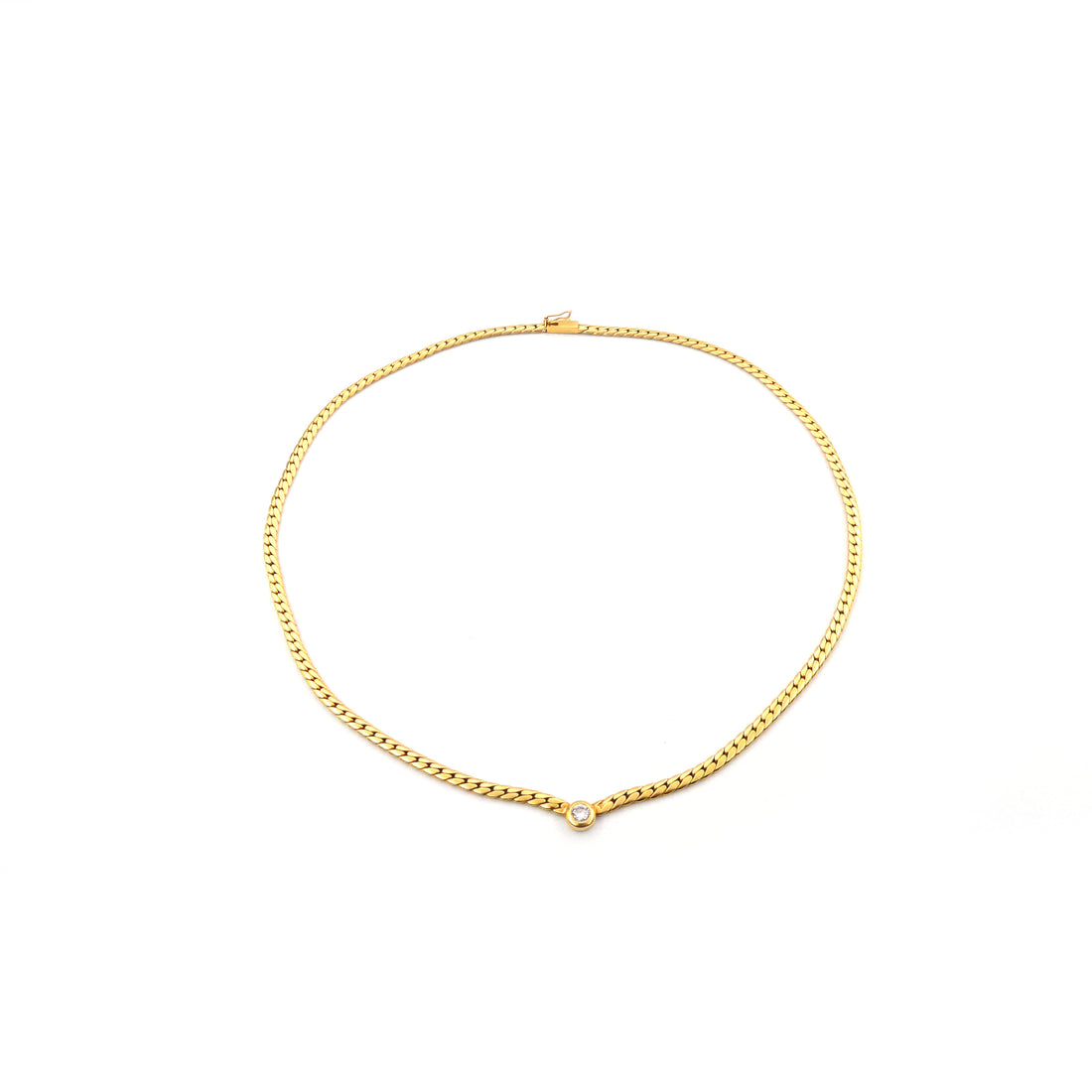 A solitaire diamond necklace