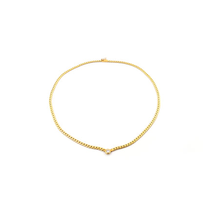 A solitaire diamond necklace