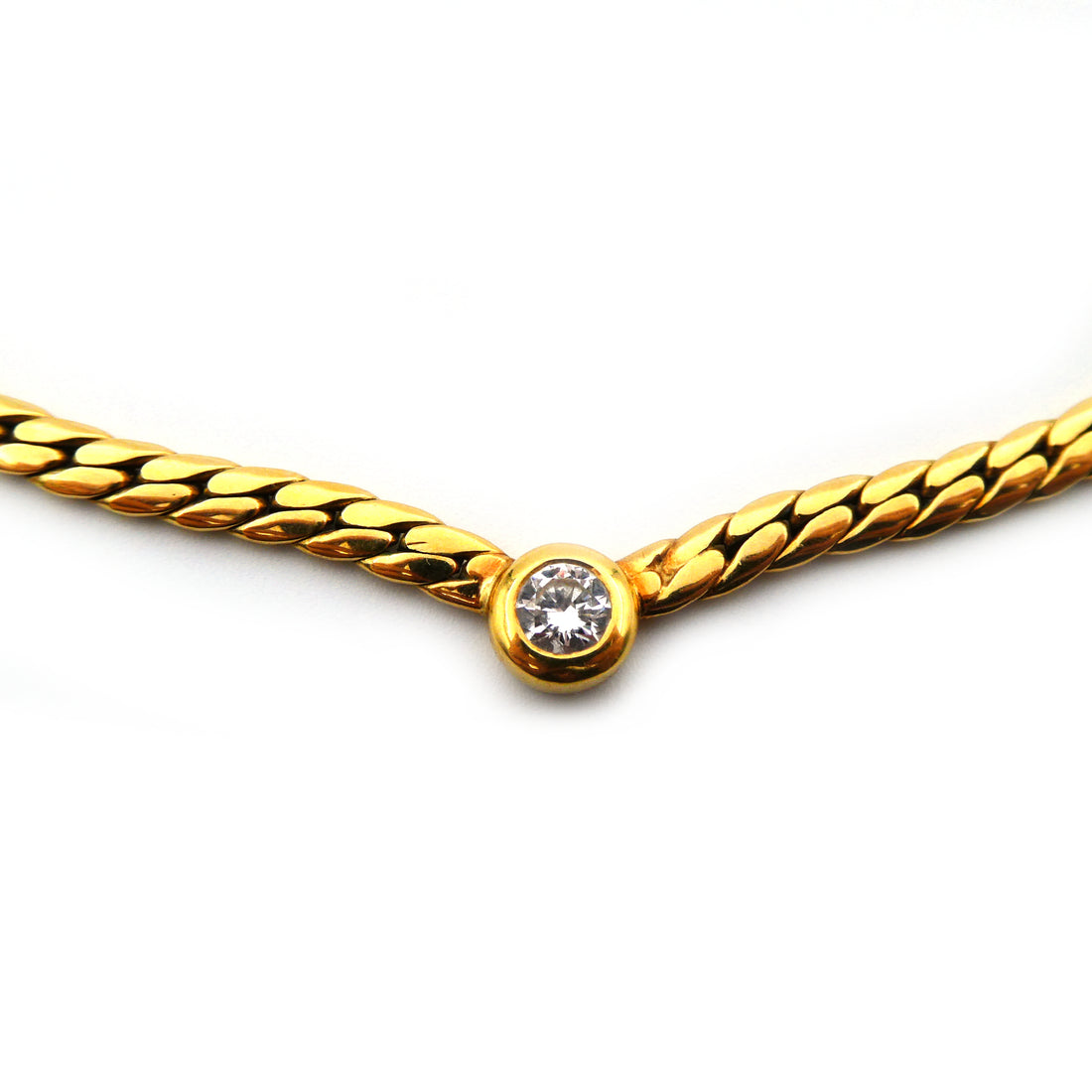 A solitaire diamond necklace